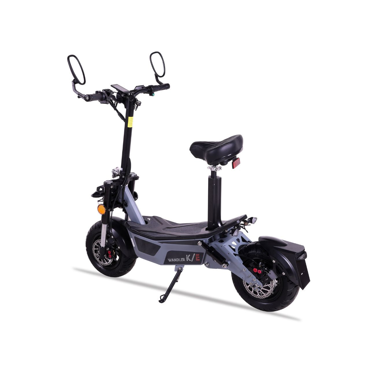 Rückansicht des WANDLER E-Rollers WANDLER-L/E in grau, 20 km/h, bequemer Sitz, perfekt für Fahrten mit Rabatt.