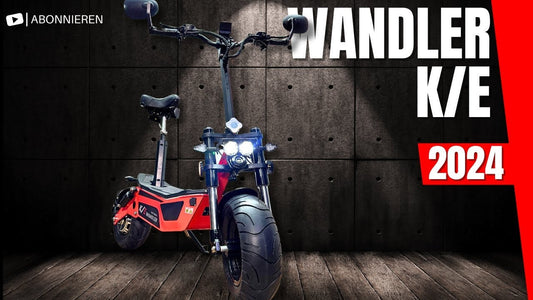 WANDLER-K/E Elektroroller Modelljahr 2024 im Review von Scooterhelden - modernes Design, klappbar, leistungsstarker Elektromotor, ideal für flexible Mobilität und Pendler.